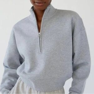 Aritzia Wilfred Free Cropped 1/4 Zip Sweatshirt